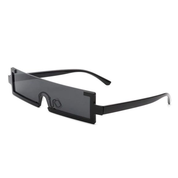 6176 | Black Flat Top Semi Rimless Sunglasses - Picture 2 of 4